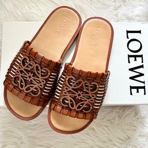 Loewe Anagram Logo Leather Sandals